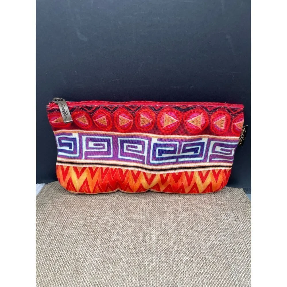 Laurel Burch Cosmetic Bag Colorful Aztec Southwestern Print NWOT
